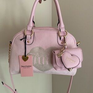 Juicy Couture Light Pink Satchel with Heart Accent